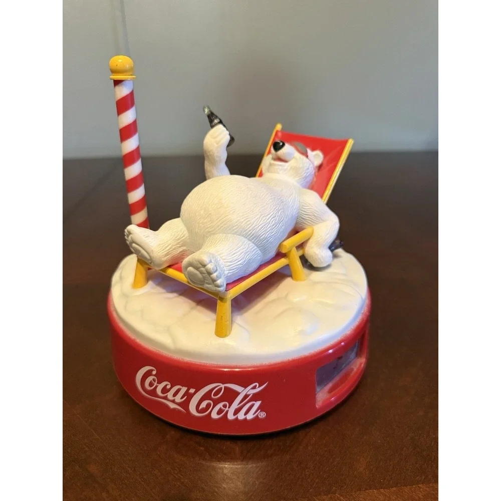 Vintage 1995‎ Coca-Cola Polar Bear Musical Alarm Clock Nostalgic Read